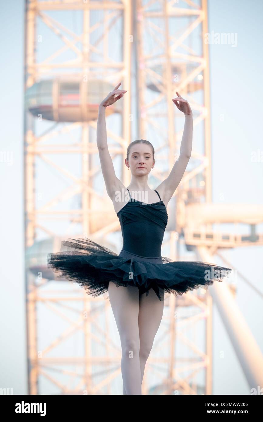 London, UK. 2nd February 2023. World Tutu Day Dancer Aoife Doherty