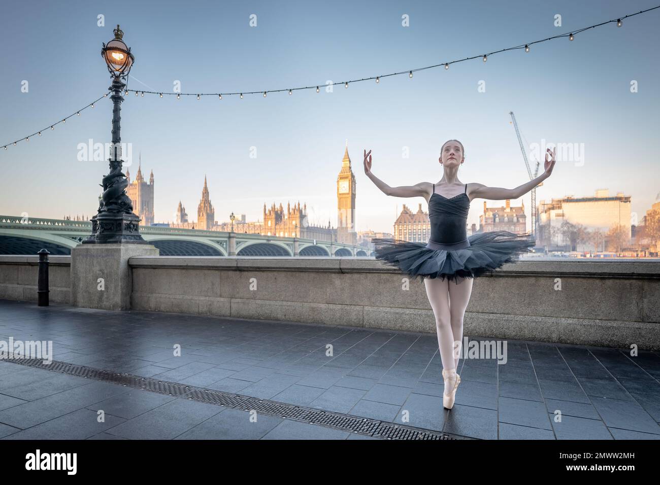 London, UK. 2nd February 2023. World Tutu Day Dancer Aoife Doherty
