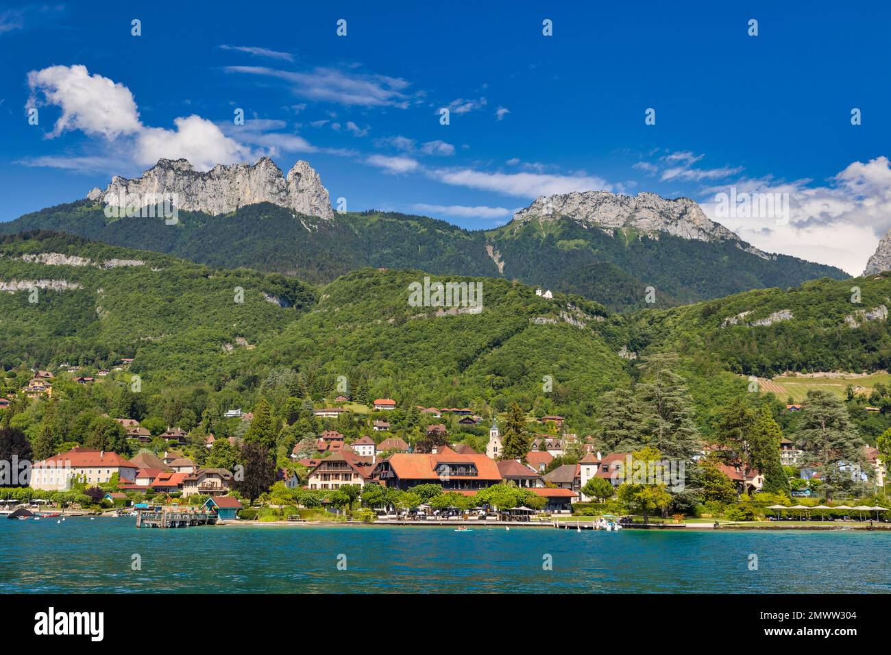 Lake Annecy with La in the background, France Stock Photo Alamy