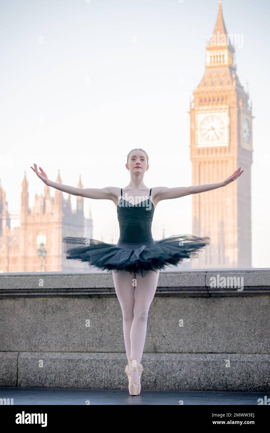 London, UK. 2nd February 2023. World Tutu Day Dancer Aoife Doherty