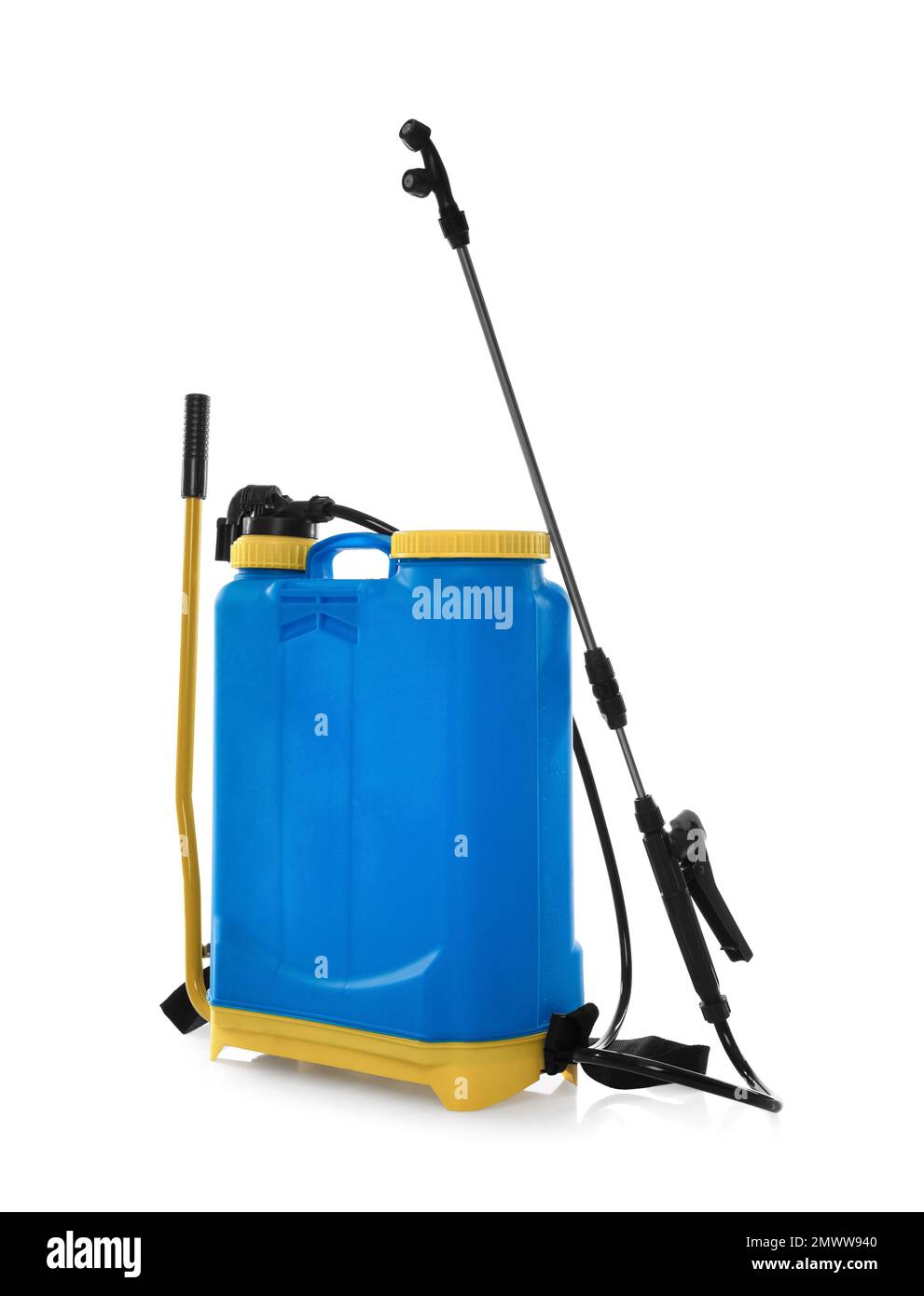 Manual insecticide sprayer isolated on white. Pest control Stock Photo ...