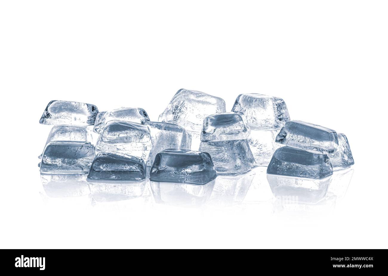 Crystal clear ice cubes isolated on white Stock Photo Alamy