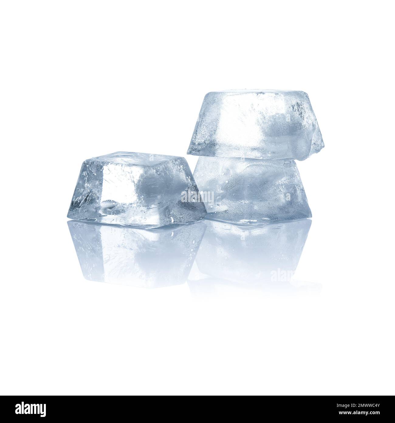 Crystal clear ice cubes isolated on white Stock Photo Alamy