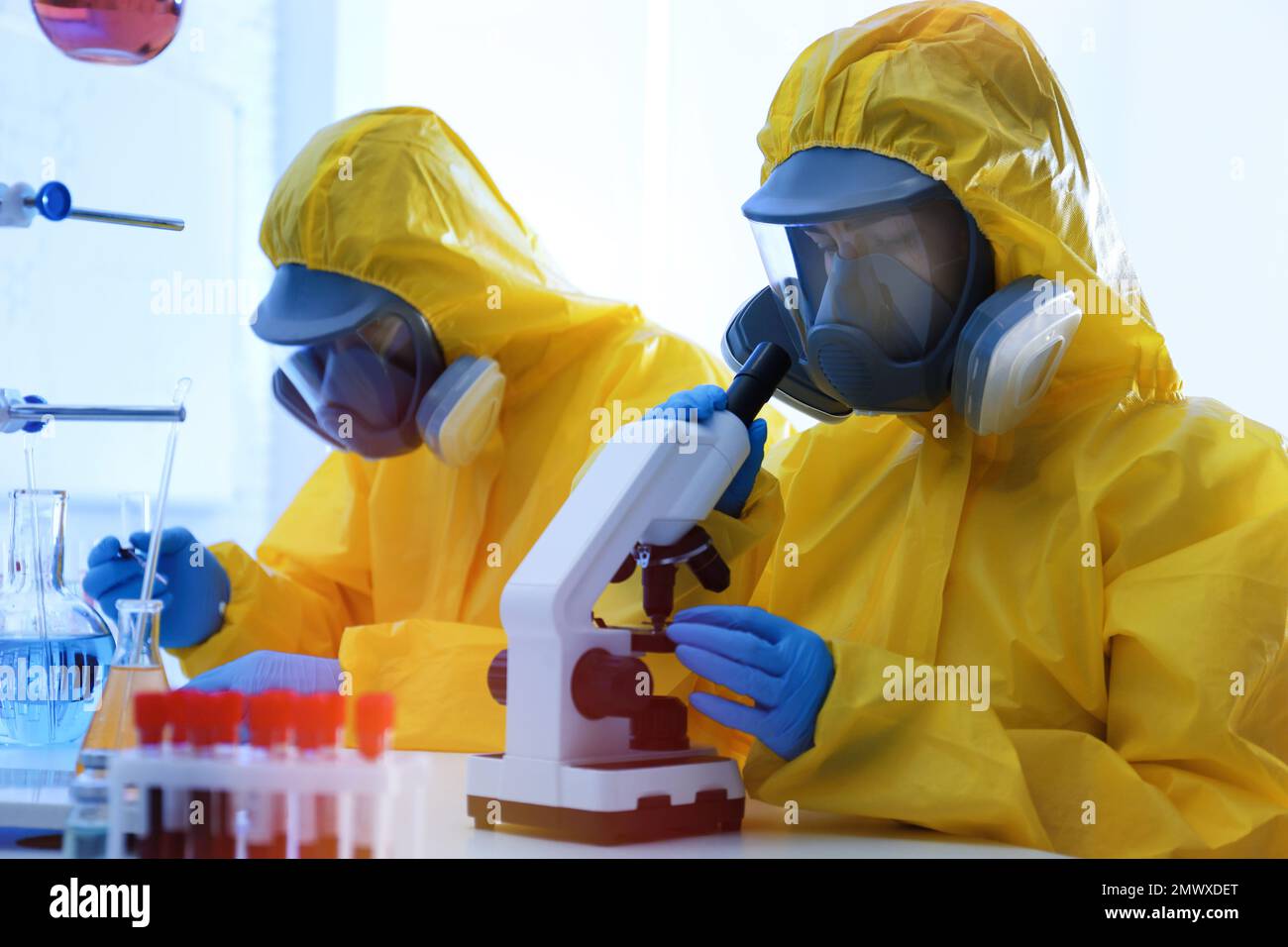 Hazard suits laboratory china hires stock photography and images Alamy