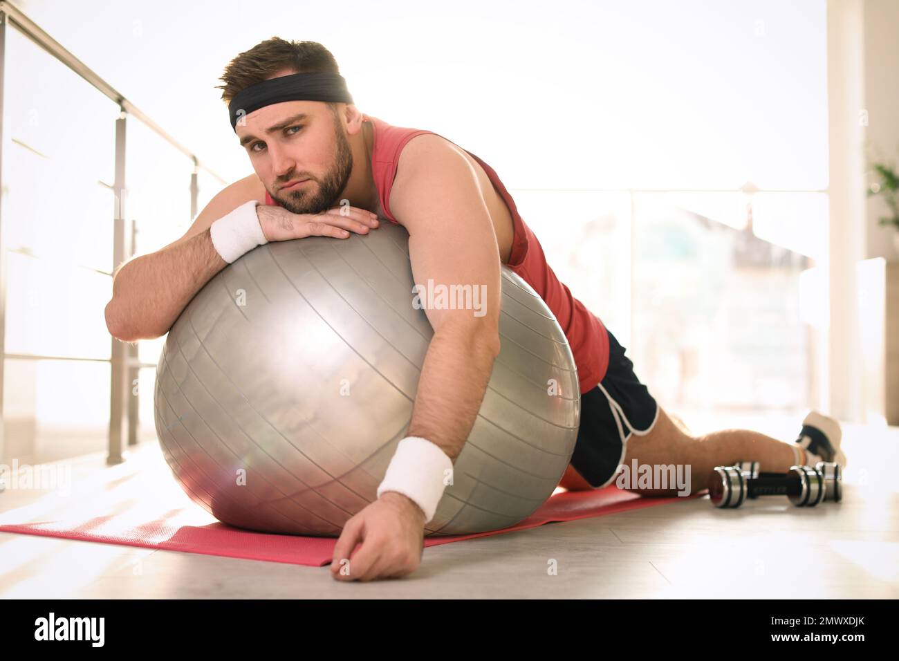 Exercise ball and mat sale