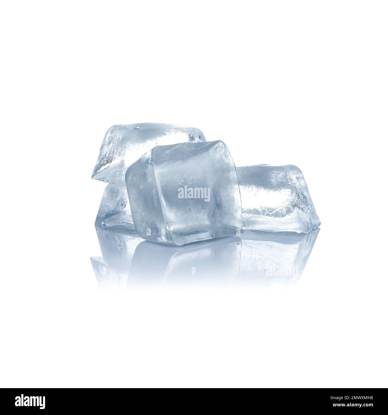 Crystal clear ice cubes isolated on white Stock Photo Alamy