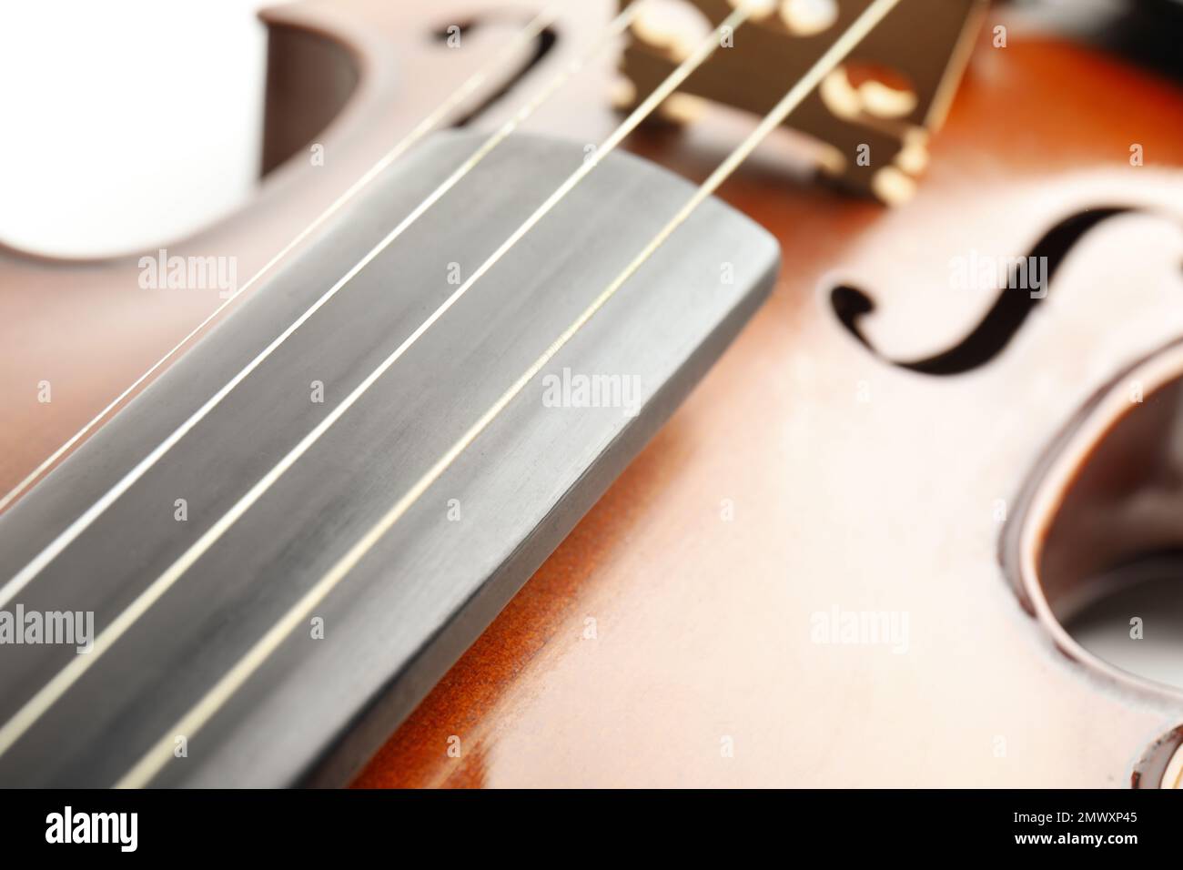 Beautiful classic violin, closeup view. Musical instrument Stock Photo ...