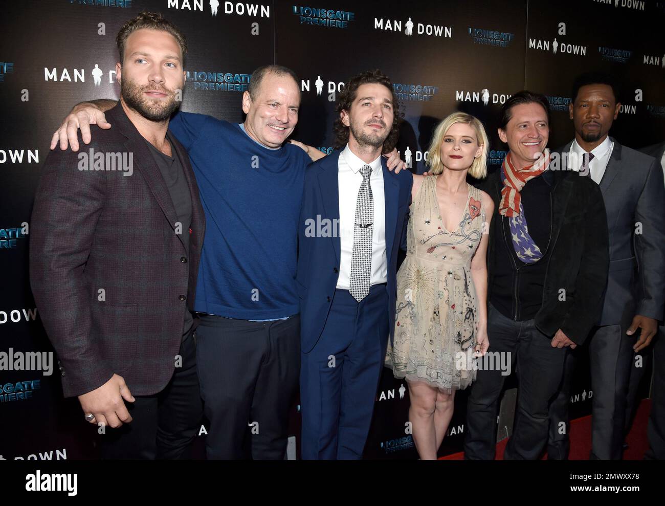 Jai Courtney, from left, director Dito Montiel, Shia LaBeouf, Kate Mara ...