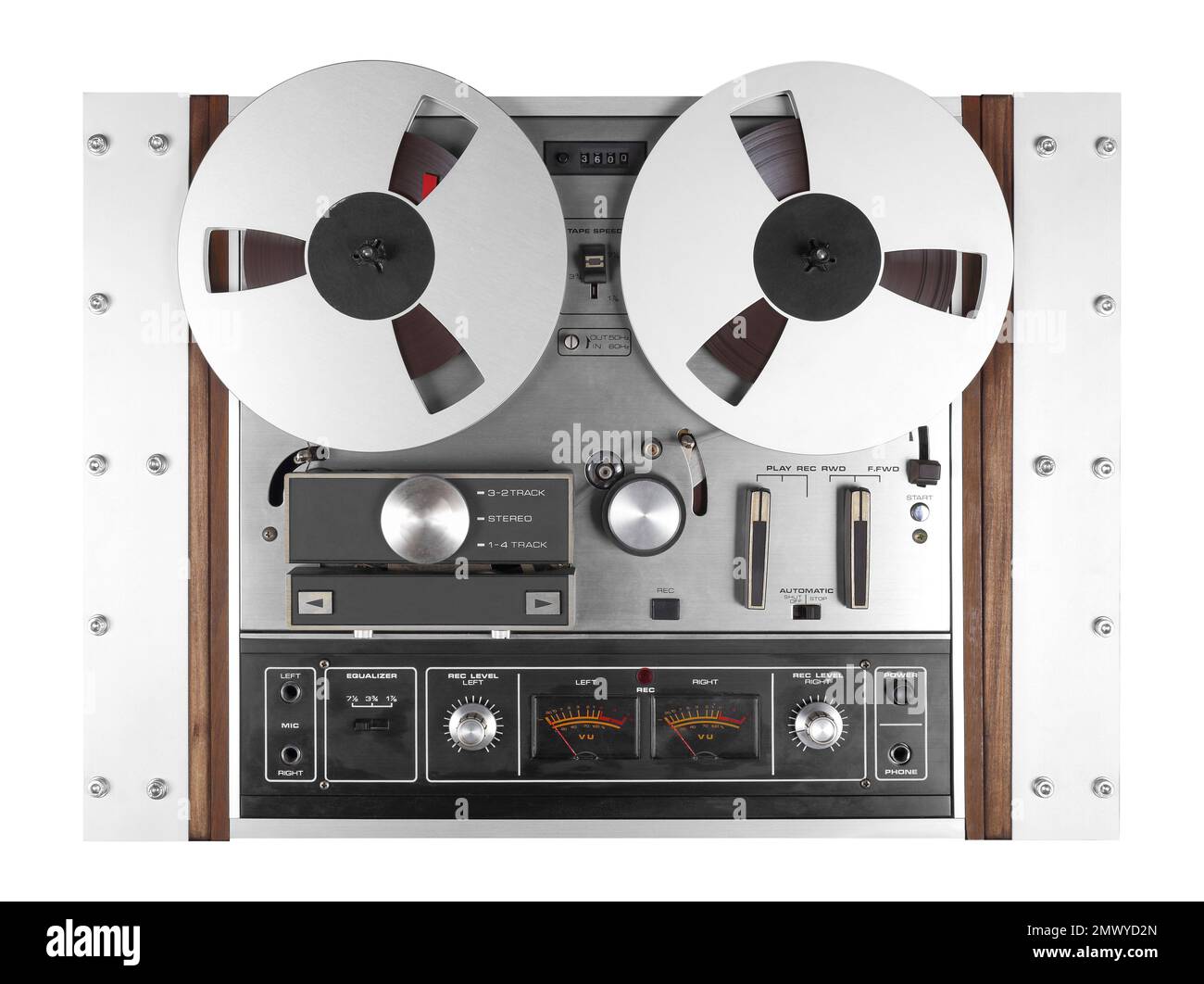 Vintage Music and sound - Retro reel to reel rack tapes recorder isolated  white background Stock Photo - Alamy