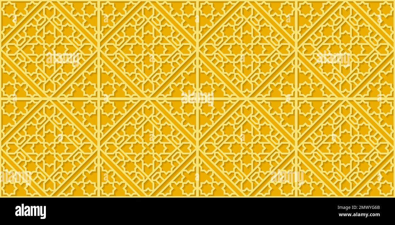 Islamic gold ornament vector seamless pattern Stock Vector