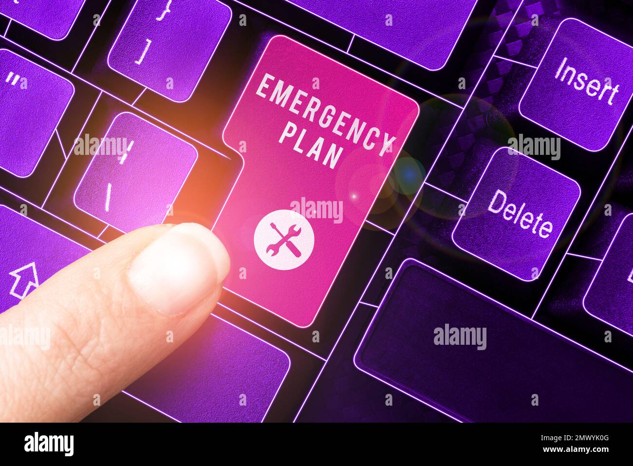 Sign displaying Emergency Plan. Concept meaning Procedures for response