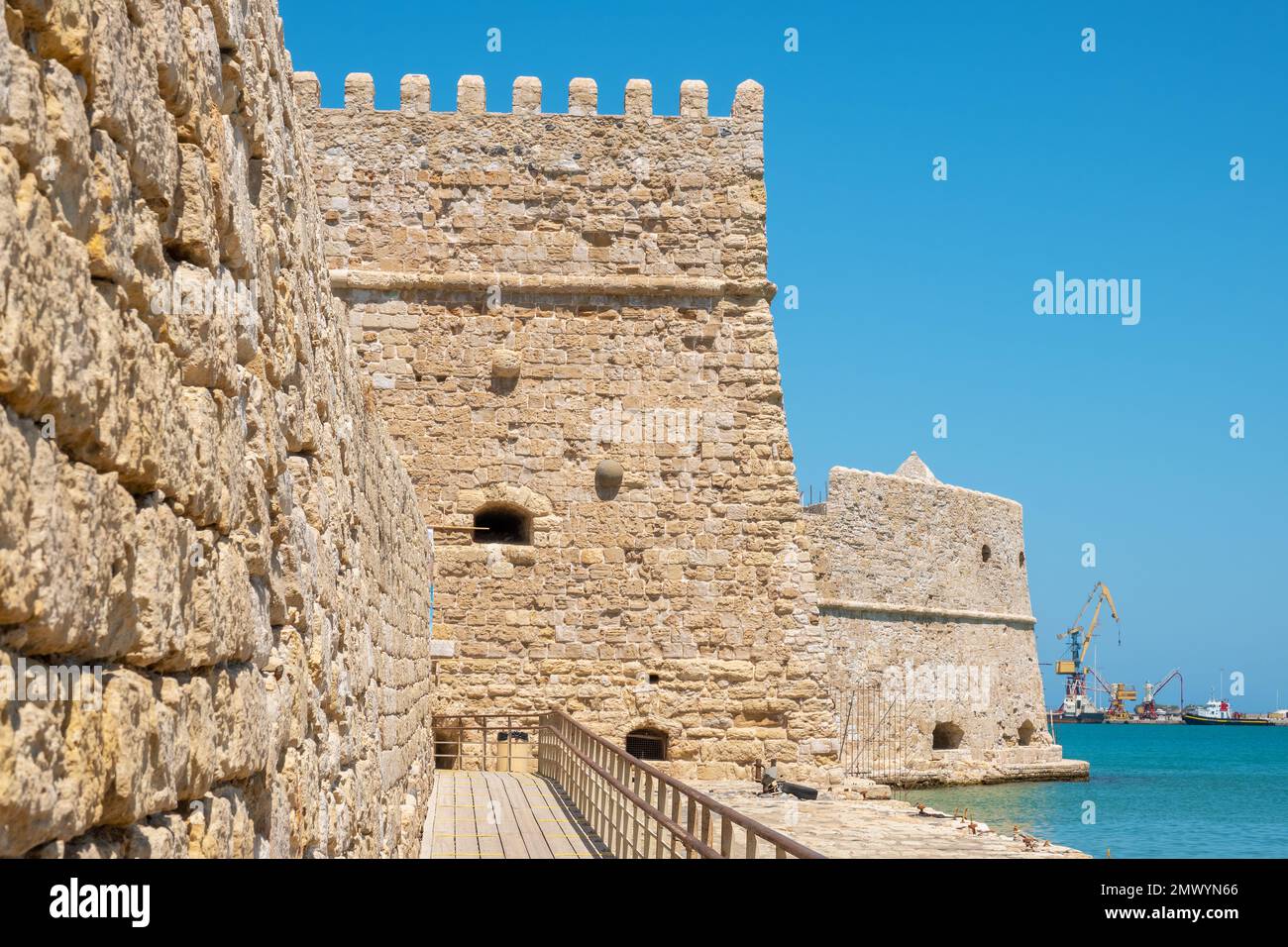 Koules fortress in the old Venetian harbor. Heraklion, Crete, Greece Stock Photo