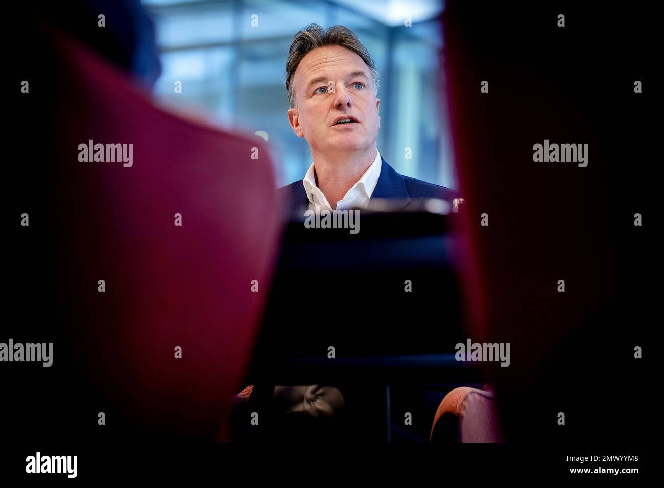 AMSTERDAM - CEO Steven van Rijswijk of ING Group during a press conference about the annual figures. ANP ROBIN VAN LONKHUIJSEN netherlands out - belgium out Stock Photo