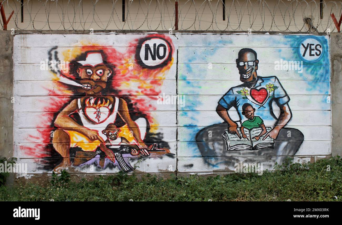 In this photo taken Sunday, Nov. 6, 2016, a mural painted by the Ana