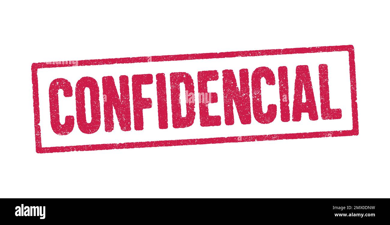 Vector illustration of the word confidencial (Confidential in Spanish and Portuguese) in red ink stamp Stock Vector