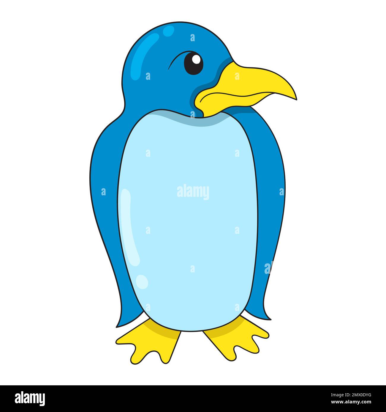the penguin is standing alone. vector design illustration art Stock