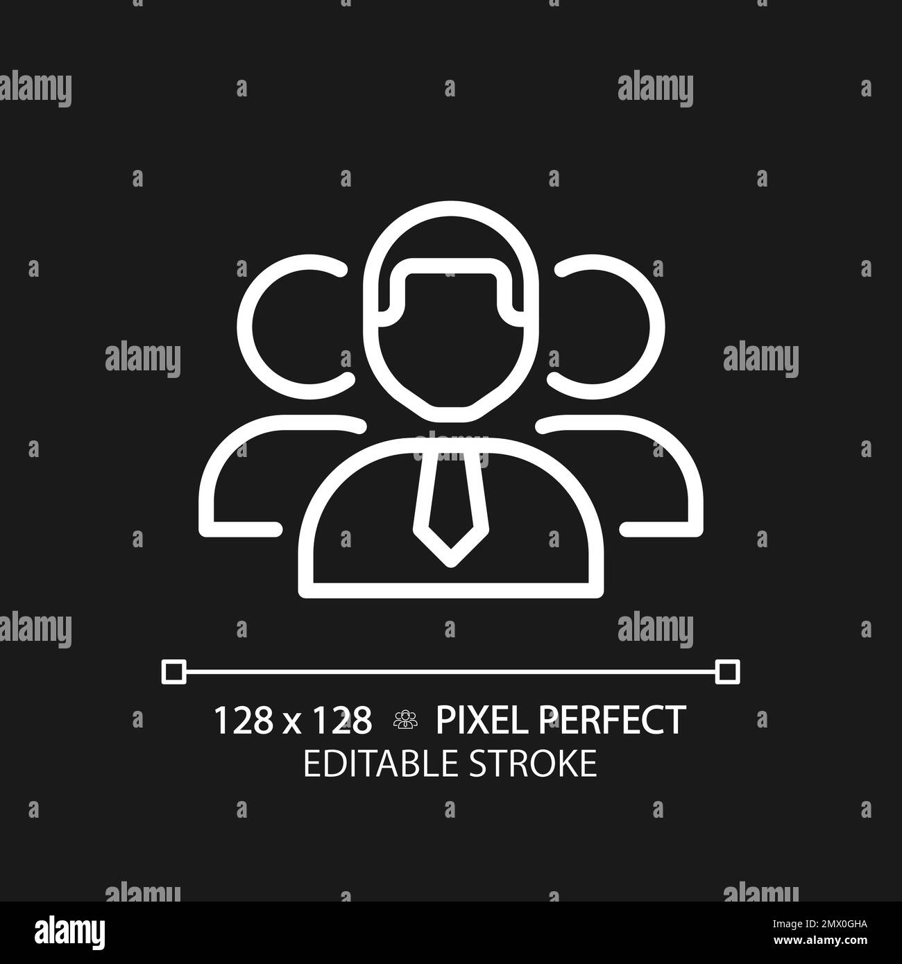 Personnel pixel perfect white linear icon for dark theme Stock Vector ...
