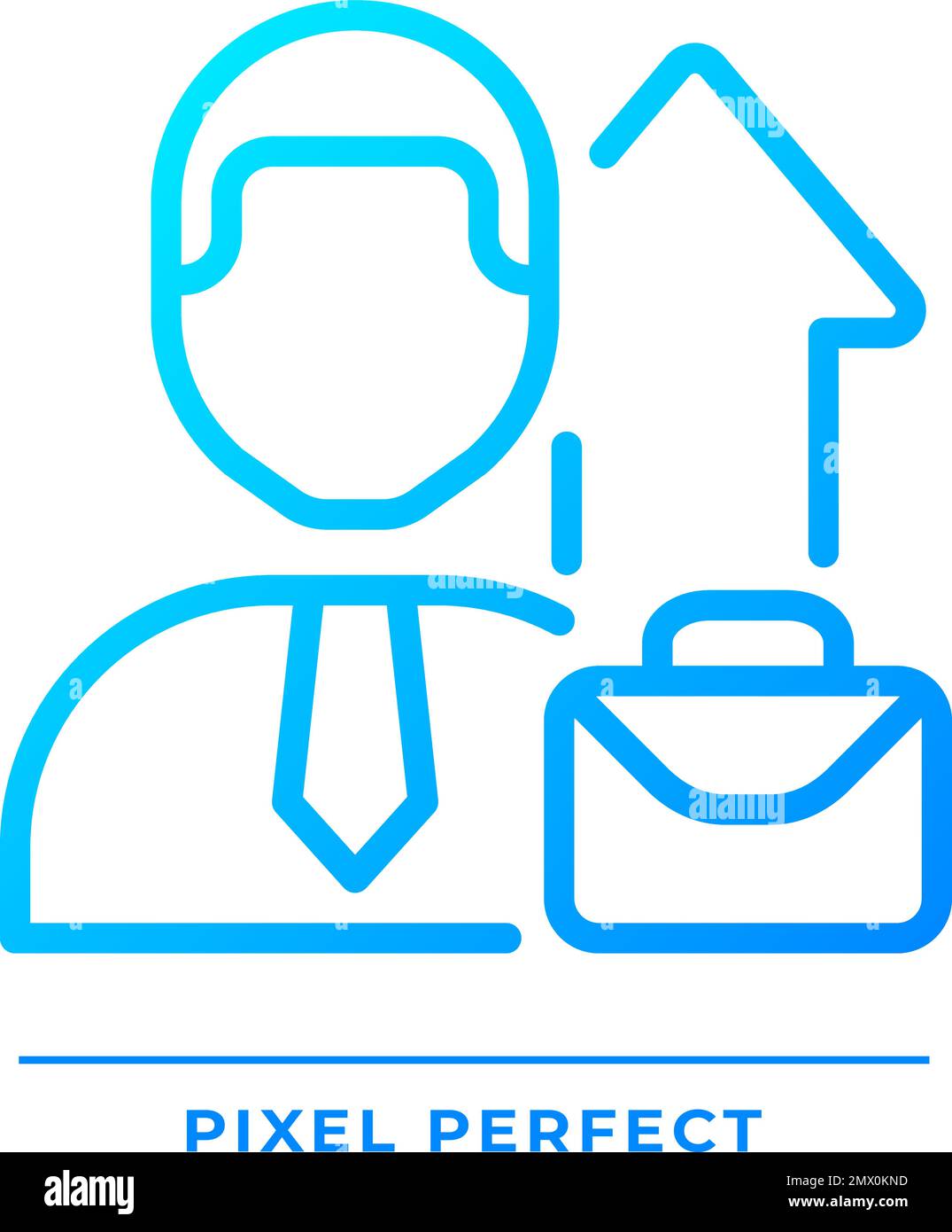 Job promotion pixel perfect gradient linear vector icon Stock Vector