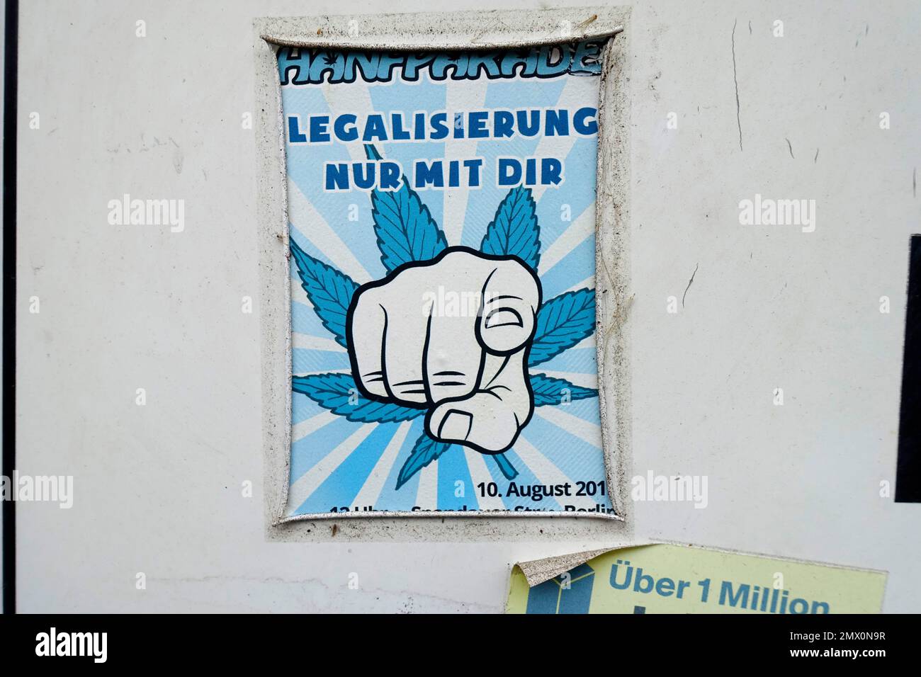 Sticker, Marijuana legalization, Berlin, Germany Stock Photo