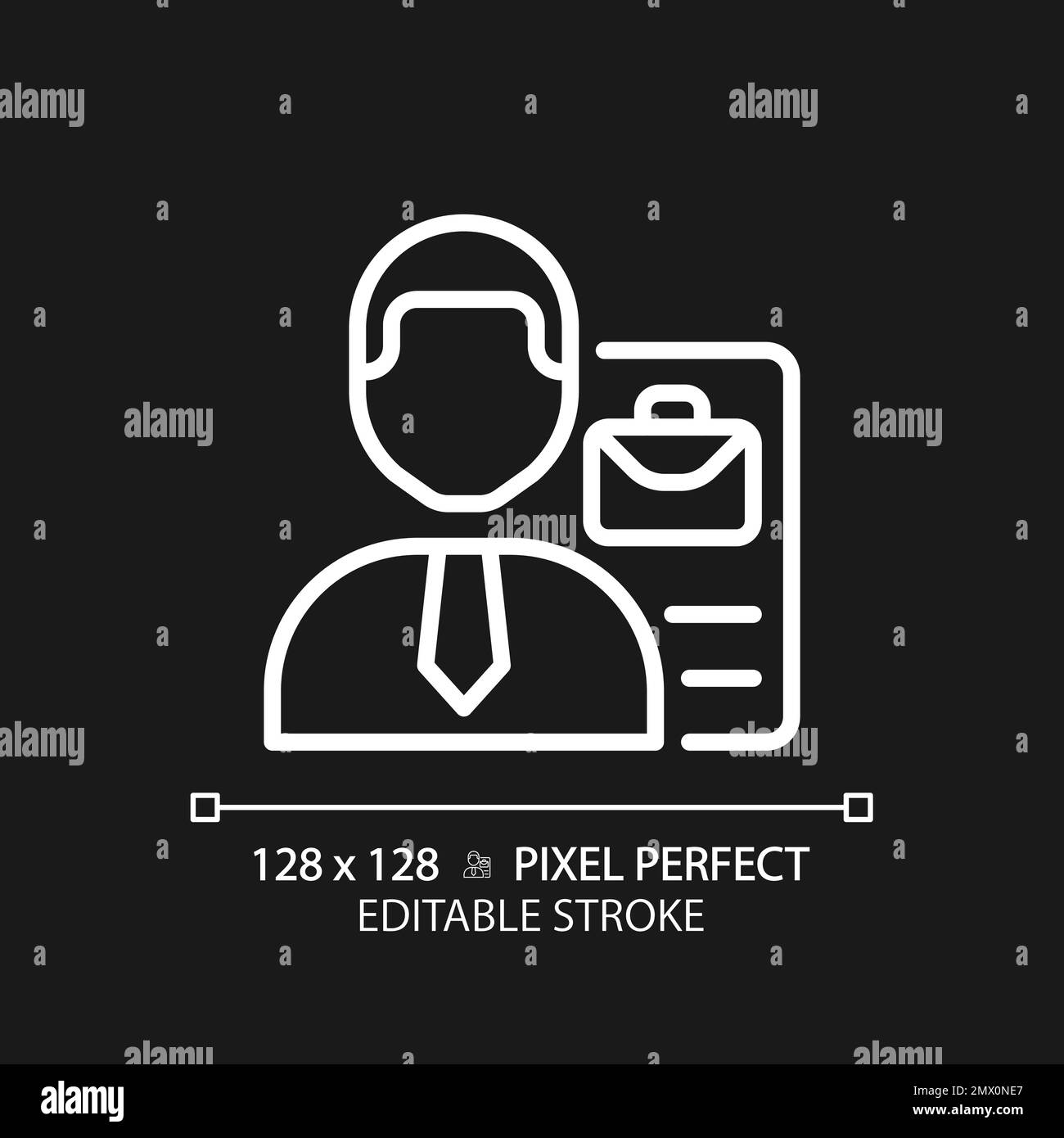 Recruitment pixel perfect white linear icon for dark theme Stock Vector ...