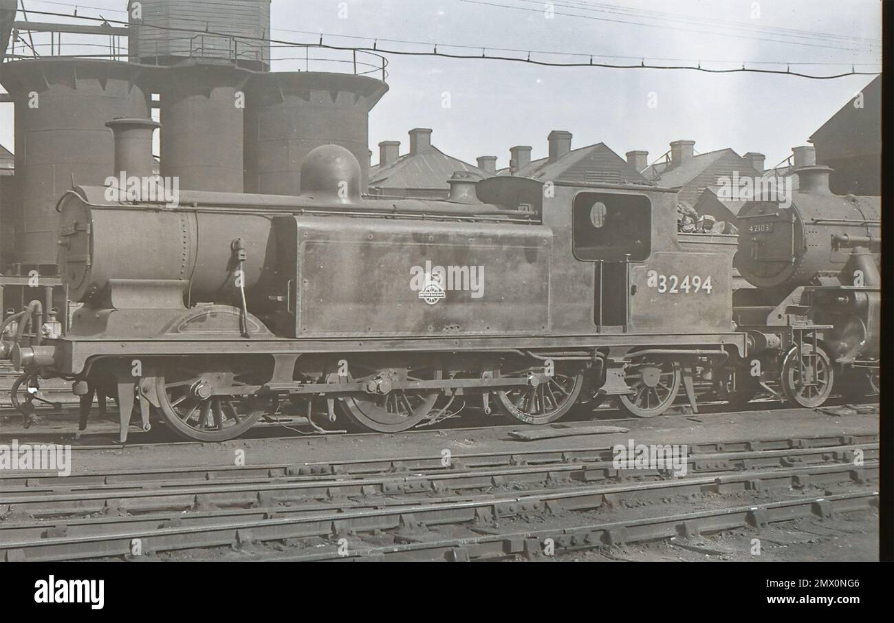 Former LBSCR Class E4 0-6-2T No.32494 at Brighton in October 1952 Stock Photo