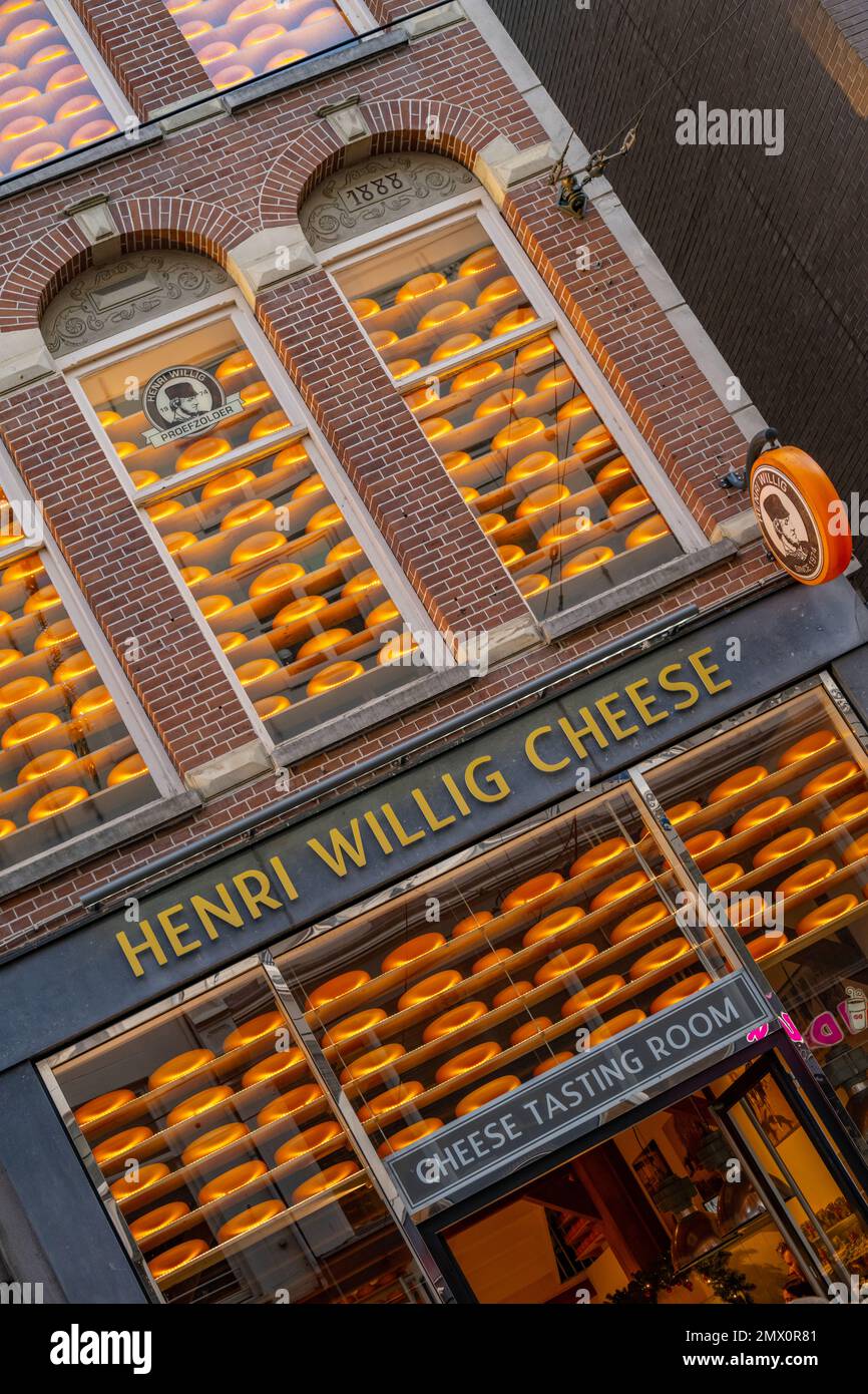 Cheese tasting rooms in Reguliersbreestraat 24, 1017 CN Amsterdam, Netherlands Stock Photo