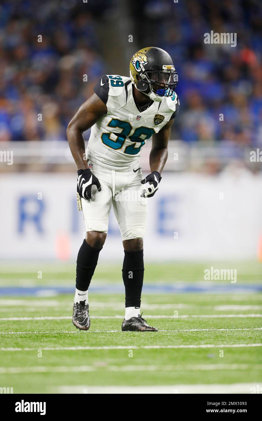 September 10, 2017: Jacksonville Jaguars free safety Tashaun Gipson (39)  enters the field prior to an NFL football game between the Houston Texans  and the Jacksonville Jaguars at NRG Stadium in Houston