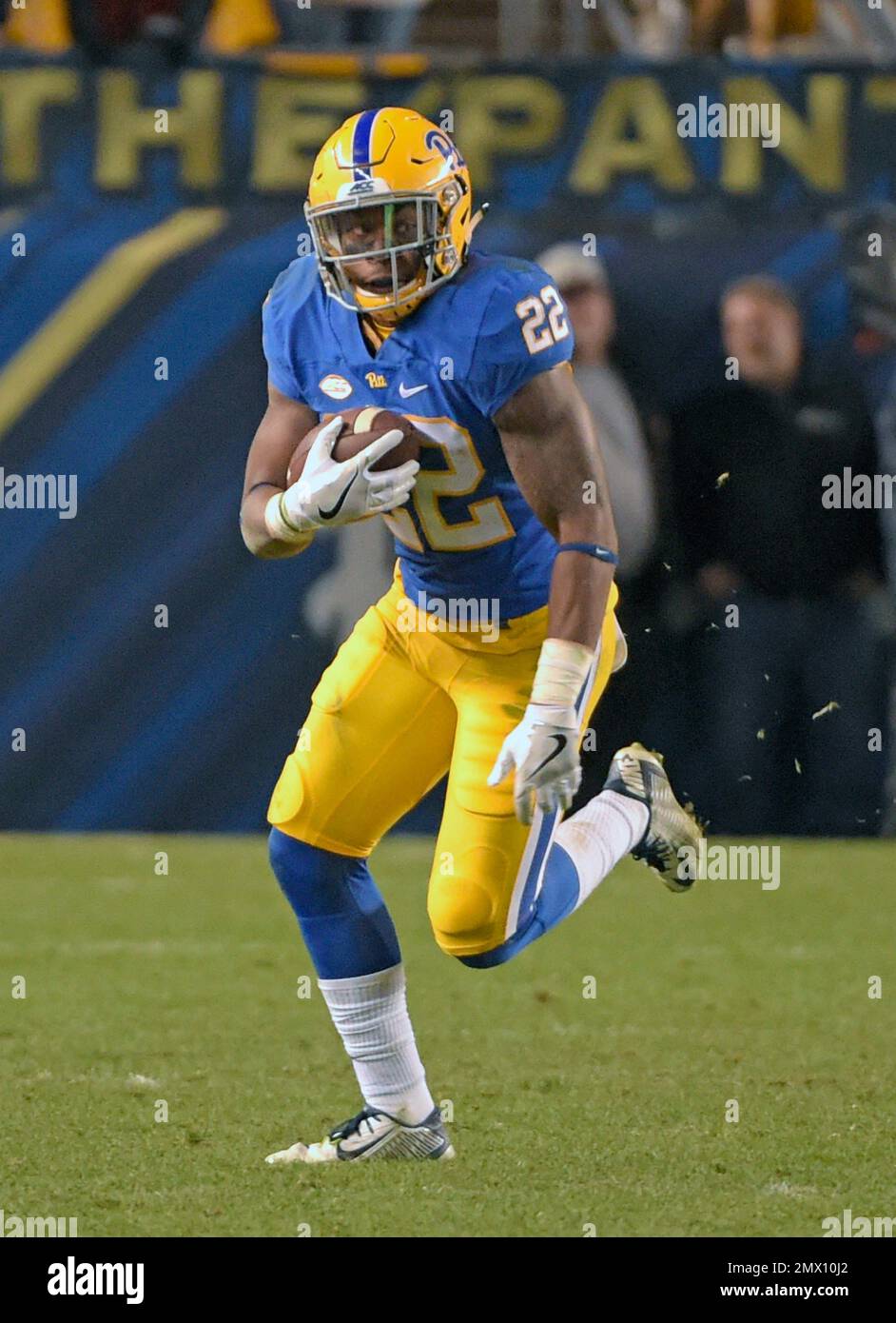 Pittsburgh running back Darrin Hall (22) runs the ball during an NCAA