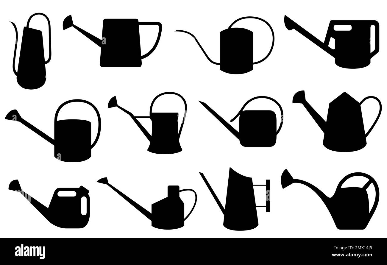 Illustration of different watering cans isolated on white Stock Photo Alamy