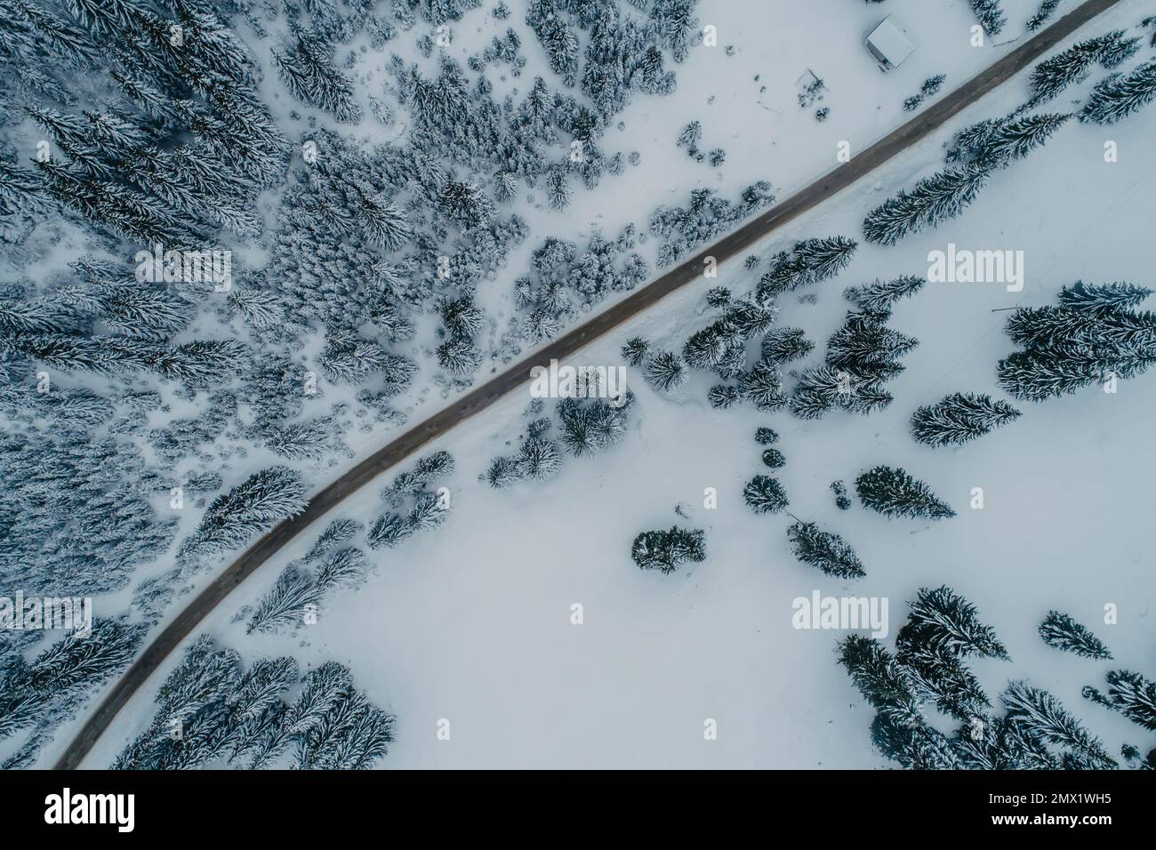 Aerial fly over winding road hi-res stock photography and images - Alamy