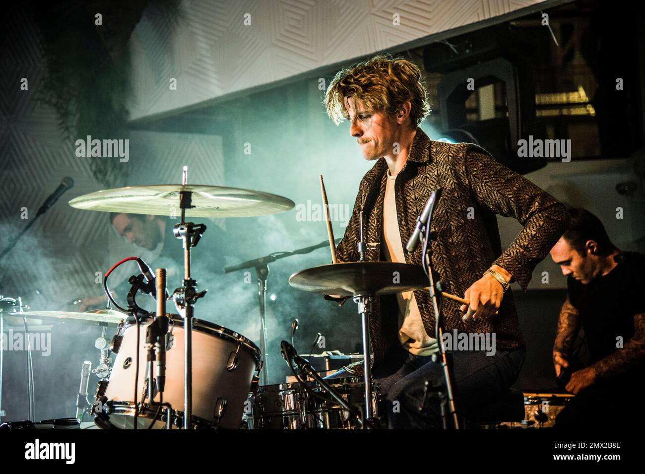 Mark Pontius of Foster The People performs on board the Norwegian