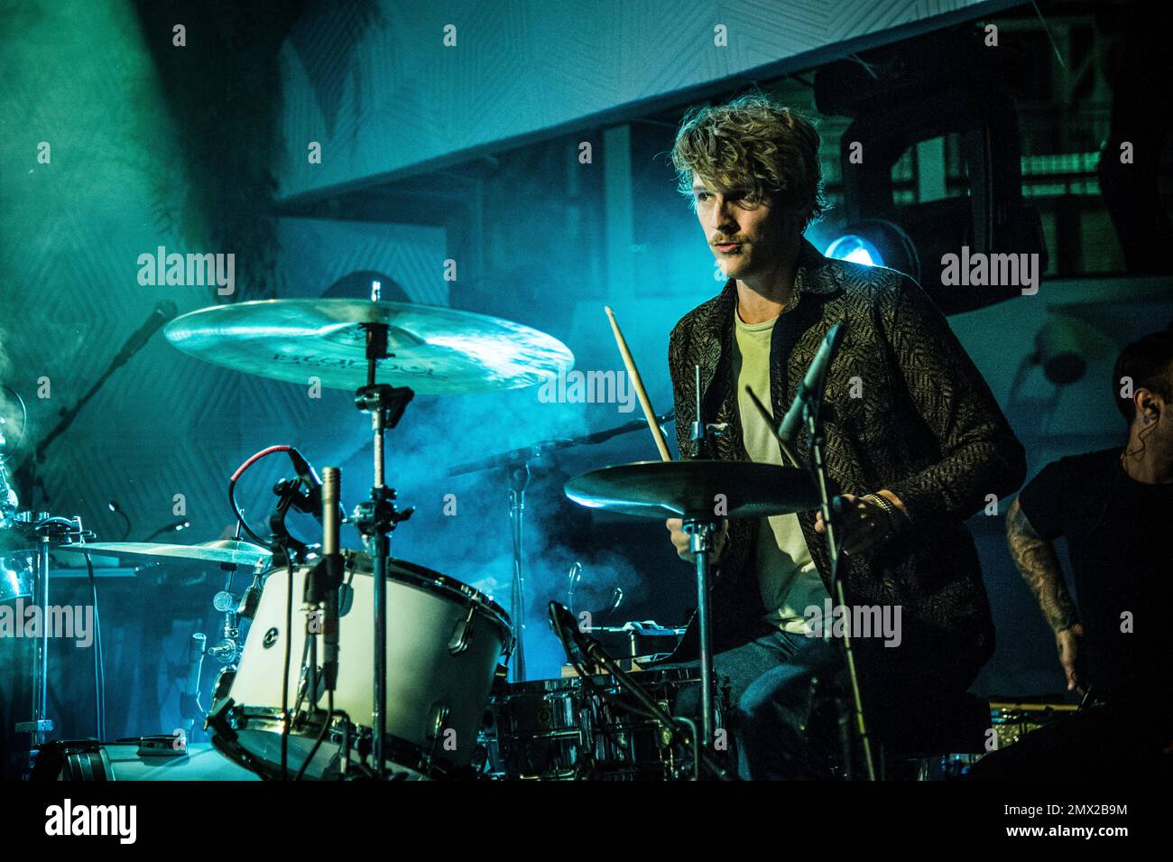 Mark Pontius of Foster The People performs on board the Norwegian