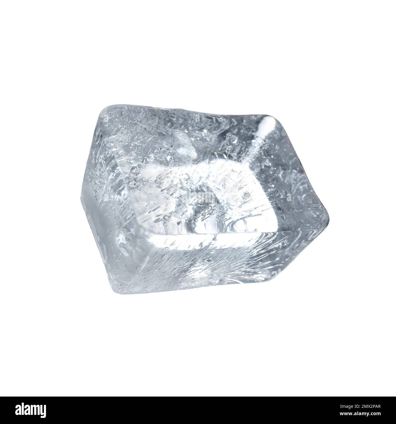 Crystal clear ice cube isolated on white Stock Photo - Alamy