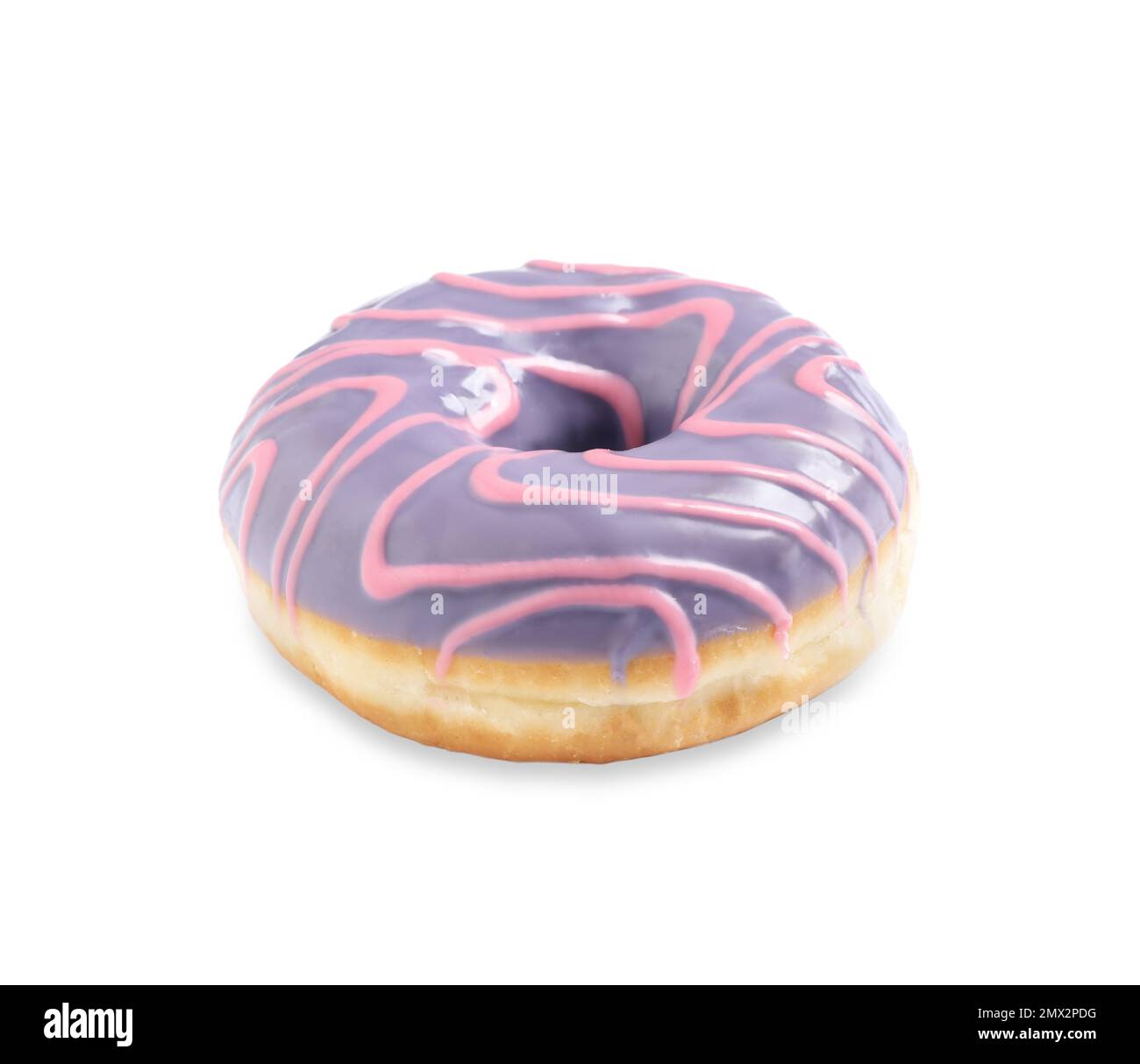 Sweet delicious glazed donut on white background Stock Photo - Alamy