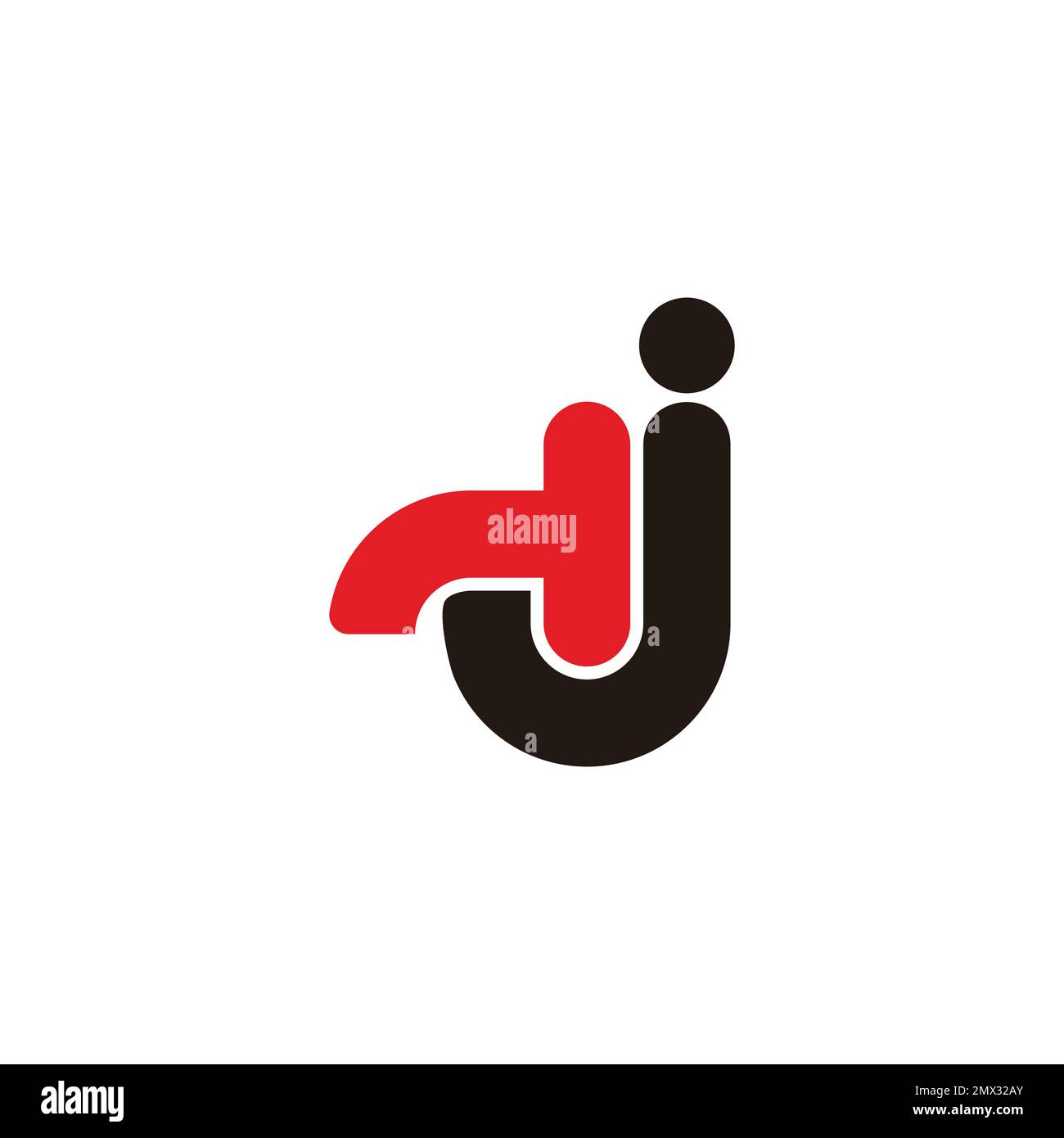 letter tj simple geometric cute logo vector Stock Vector