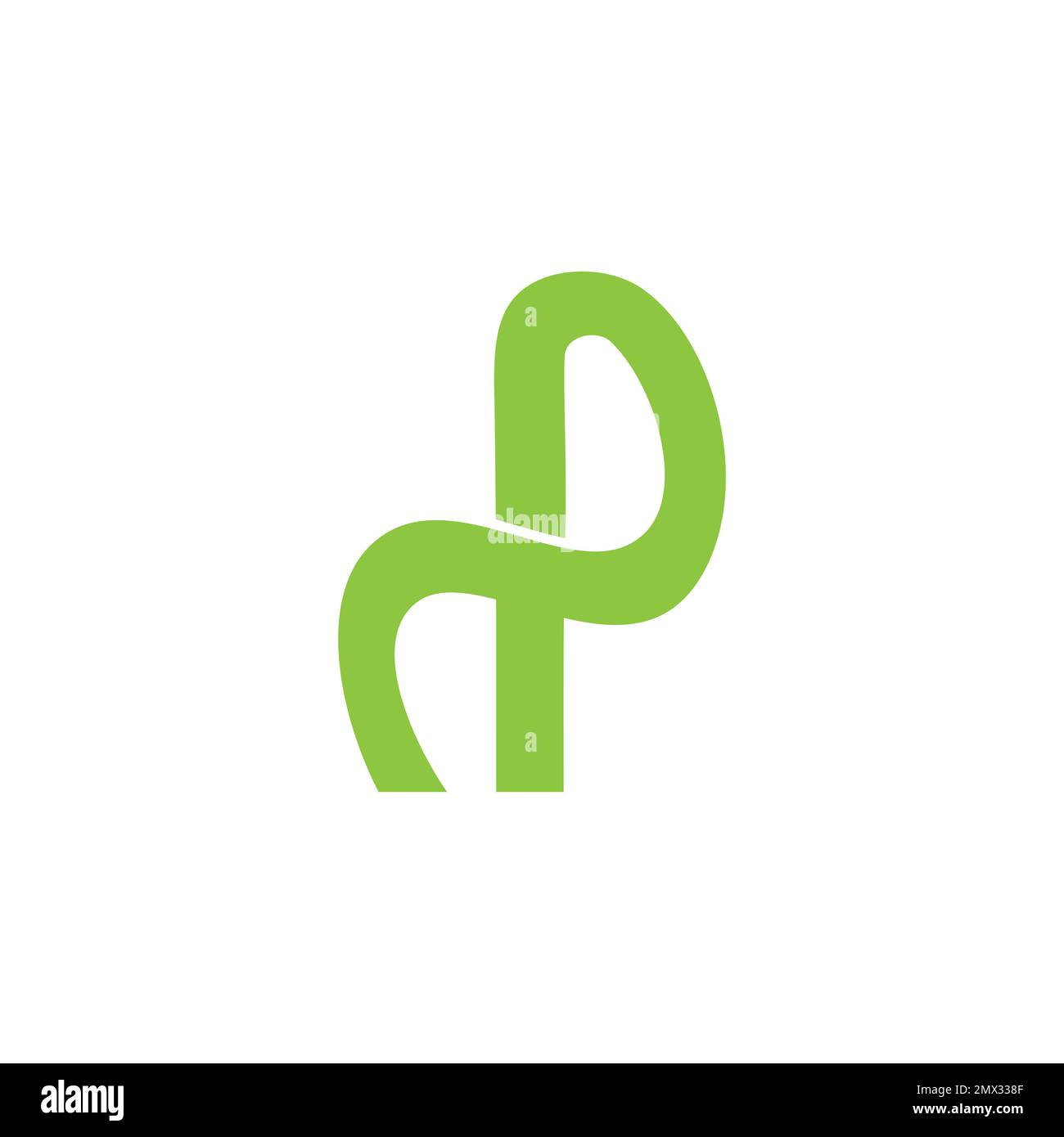 letter pn curves line linked logo vector Stock Vector