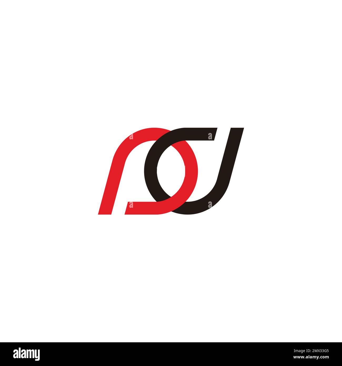 letter pd linked colorful line simple logo vector Stock Vector