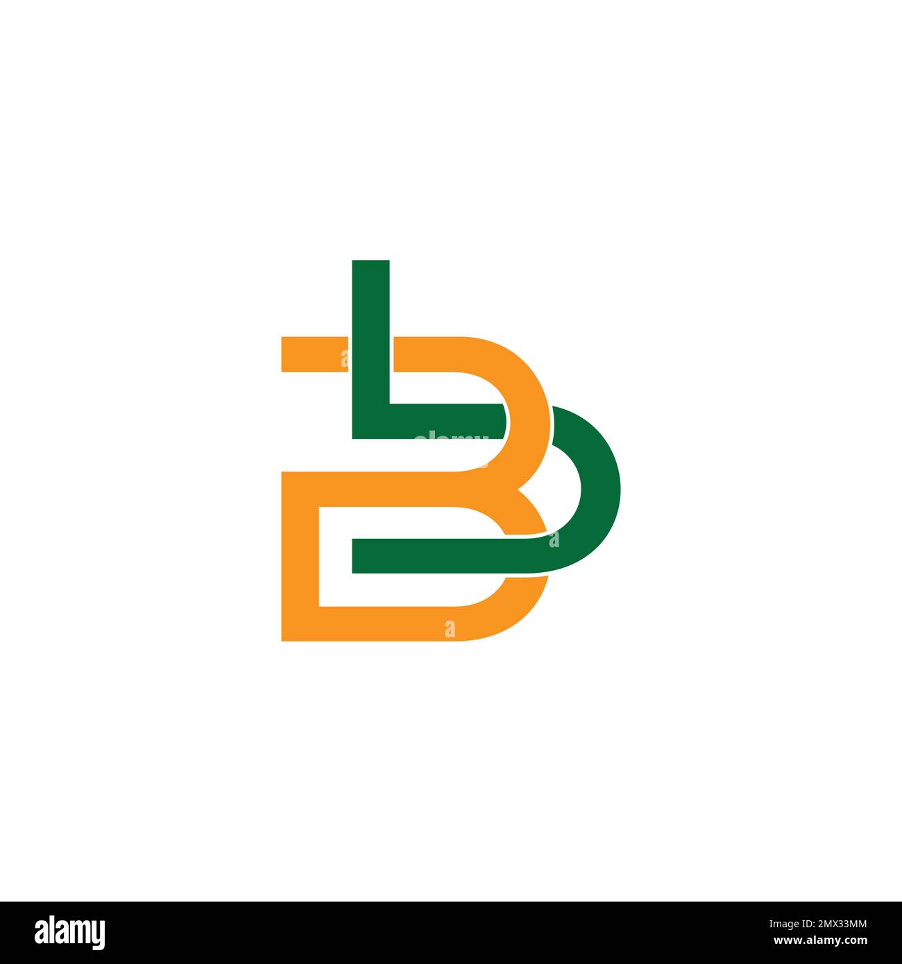 letter bd linked colorful line logo vector Stock Vector