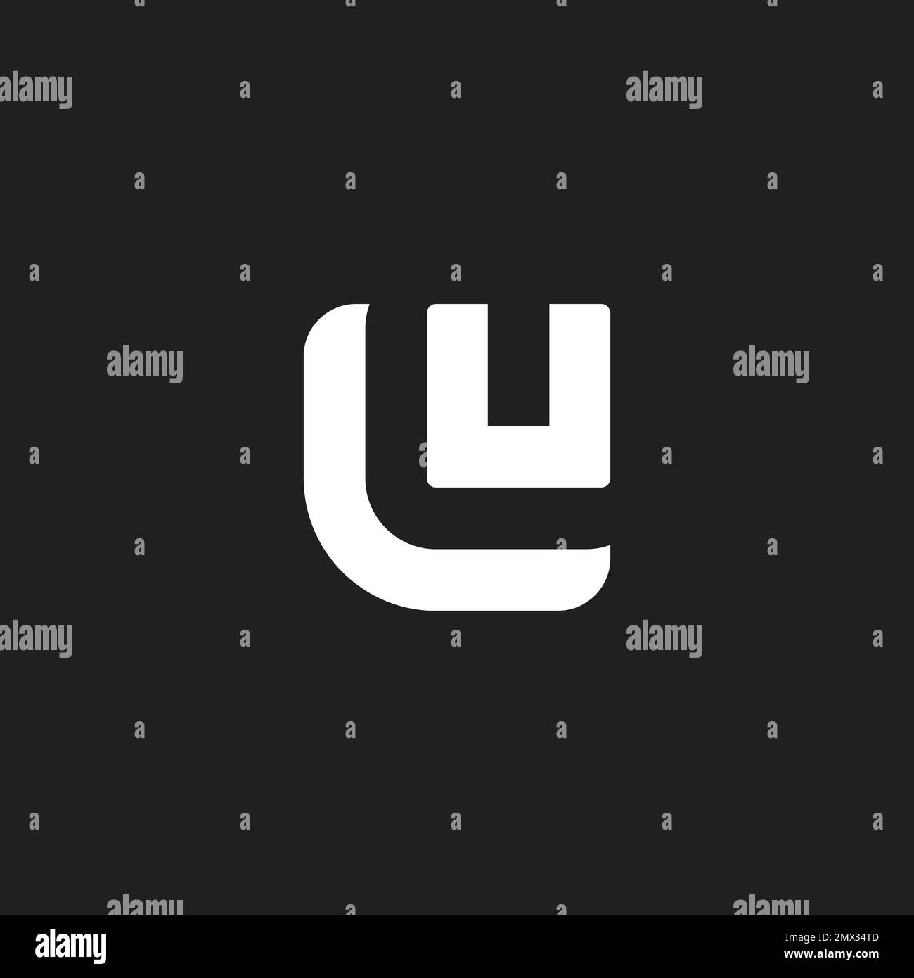 letter lu simple geometric square logo vector Stock Vector
