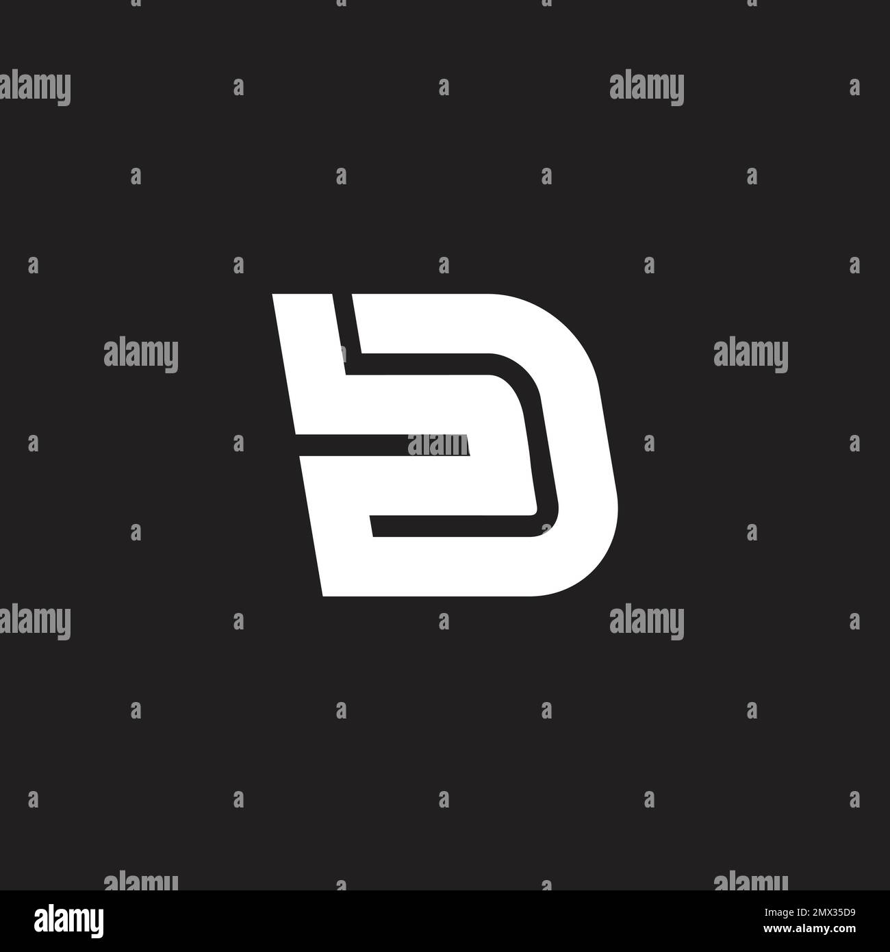 letter bd linked geometric line logo vector Stock Vector