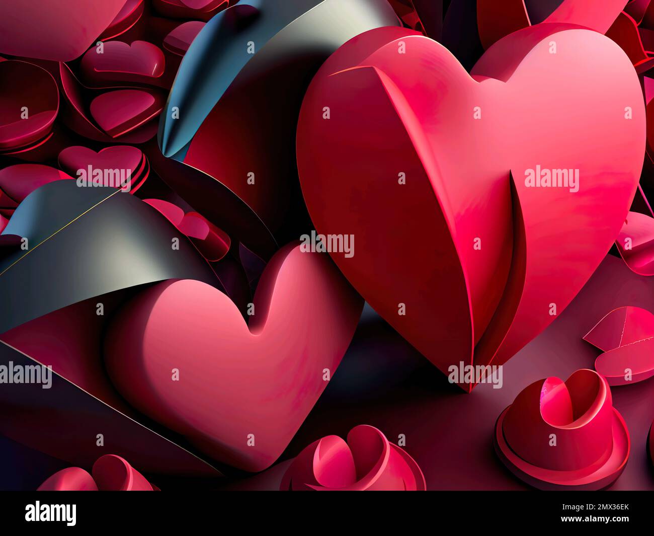 Download 3D Valentine's Hearts Desktop Wallpaper | Wallpapers.com