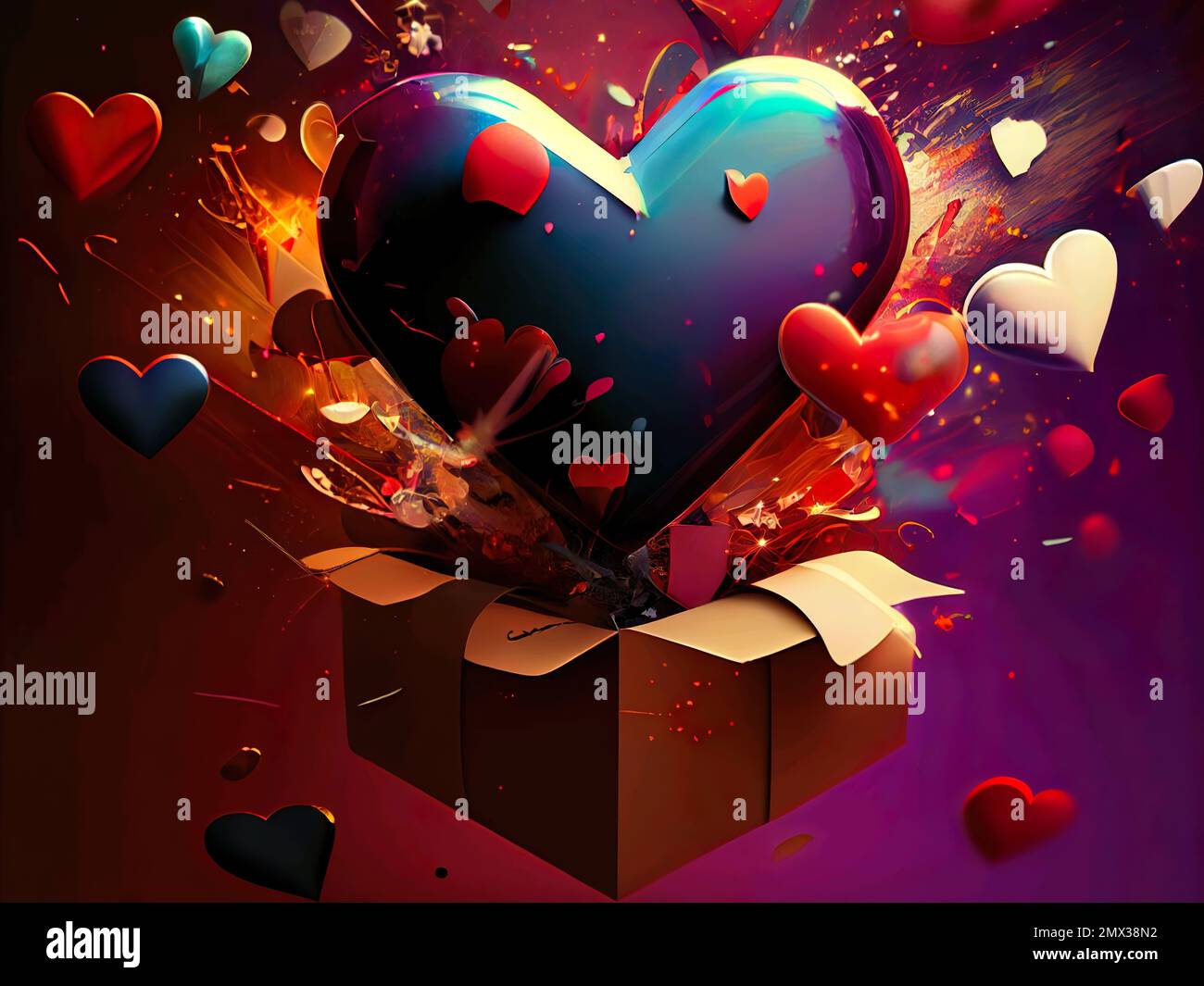3D render Valentine day illustration graphics , love romance wallpaper  ,heart shape isolated background , happy valentines day Stock Photo - Alamy