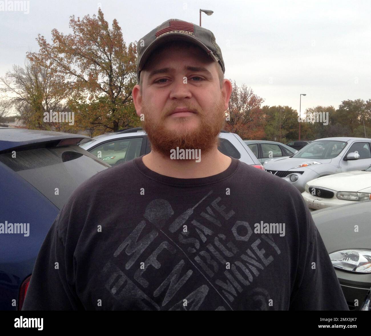 Edwin Sedam of Wakarusa, Kansas poses for a photo Monday, Nov. 7, 2016