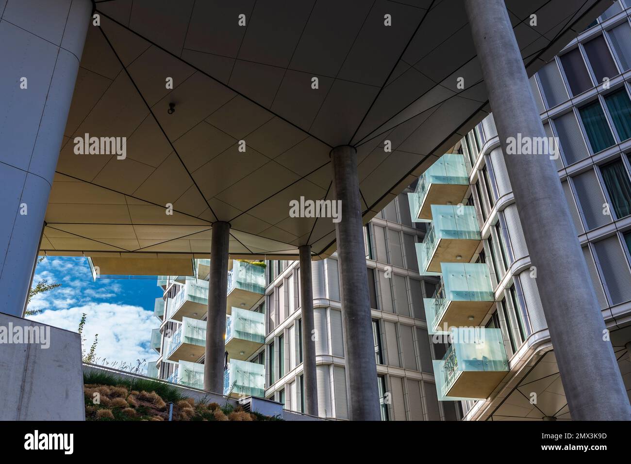 Vienna, Austria October 16, 2022 Facade of Park Apartments AM