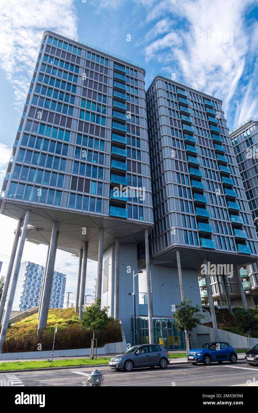 Vienna, Austria October 16, 2022 Facade of Park Apartments AM