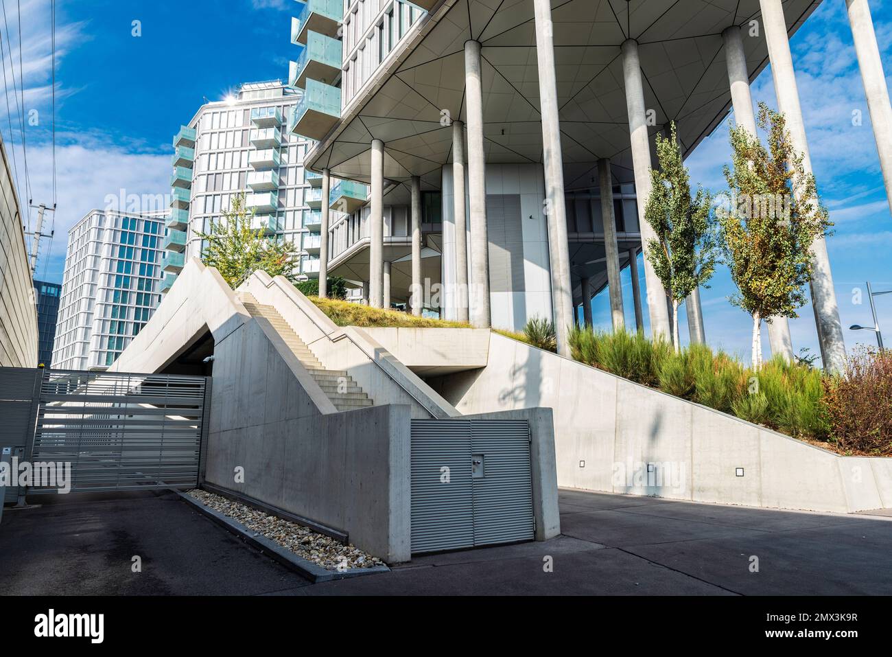 Vienna, Austria October 16, 2022 Parking of Park Apartments AM