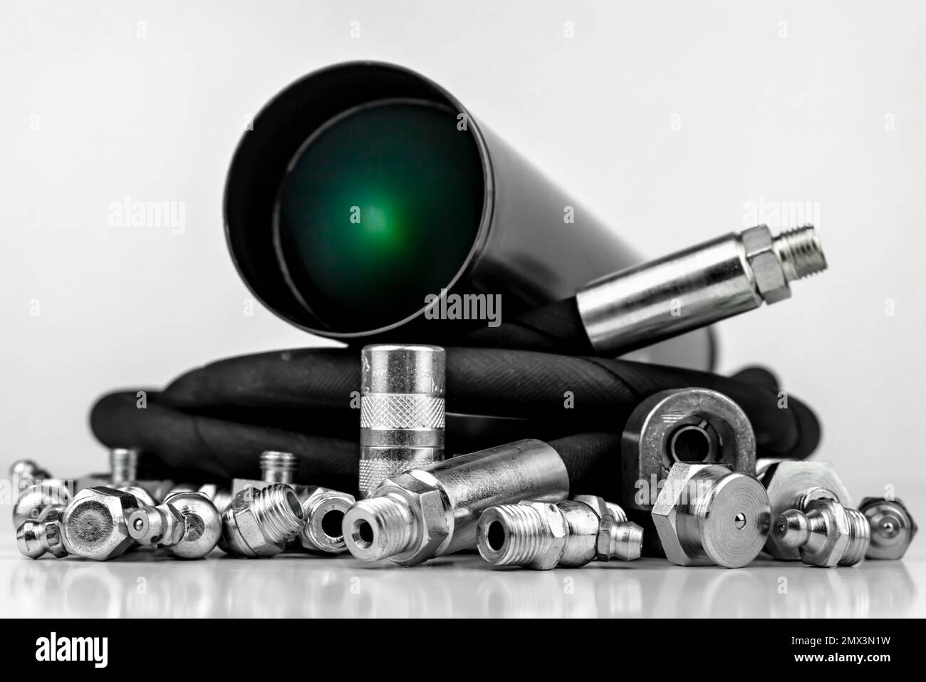 Machine lubrication nipple, Precision coupler, Grease hose, Grease Gun