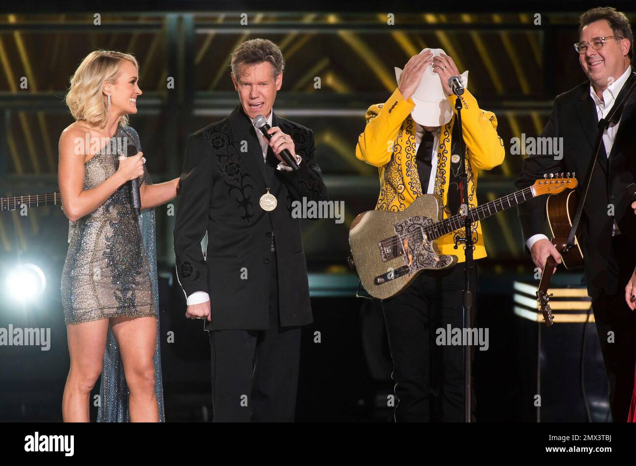 Carrie Underwood, from left, Randy Travis, Brad Paisley and Vince Gill ...