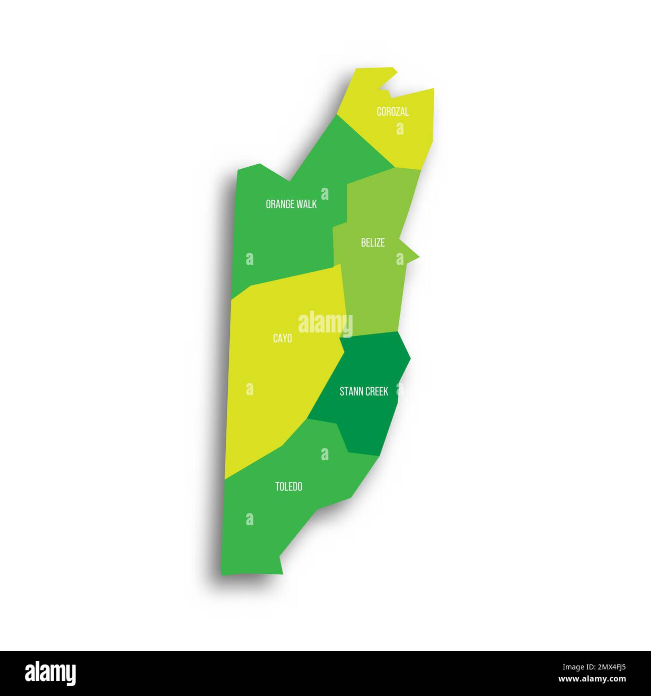 Belize Political Map Of Administrative Divisions Stock Vector Image   Belize Political Map Of Administrative Divisions 2MX4FJ5 