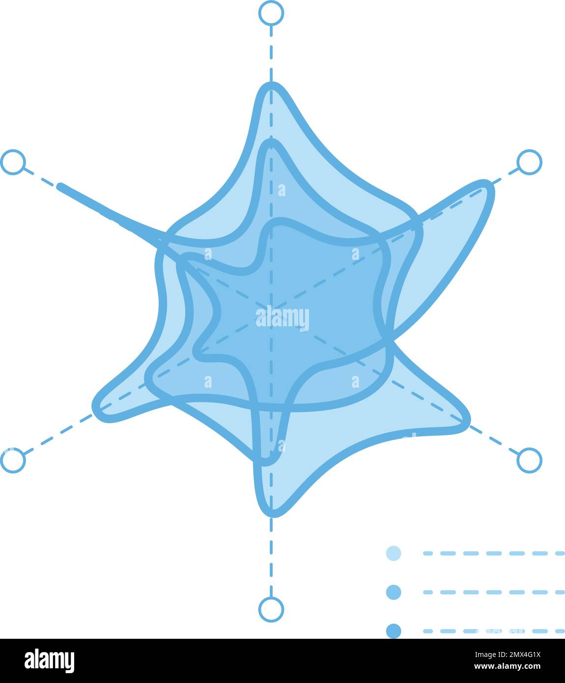 Radar chart. Radial data distribution. Spider graph Stock Vector